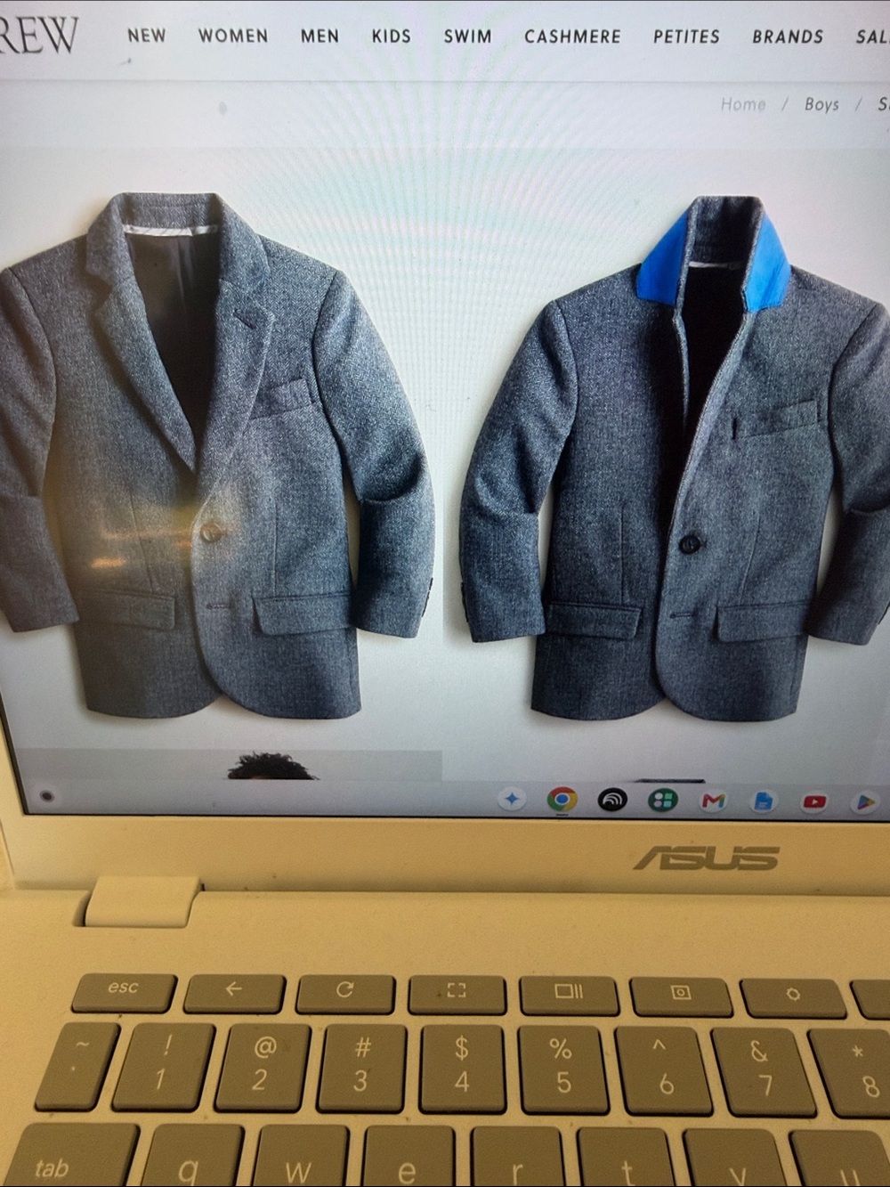 J.Crew Boys’ Ludlow Suit Jacket in Wool-Blend Herringbone. In Size 14.